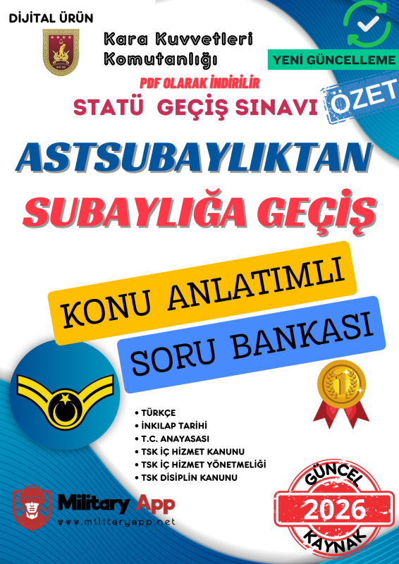 kara kuvvetleri astsubaylıktan subaylığa geçiş sınavı