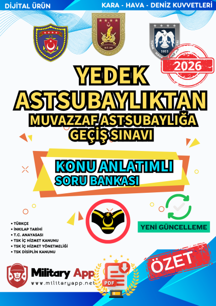 Yedek Astsubaylıktan muvazzaf astsubaylığa geçiş sınavı