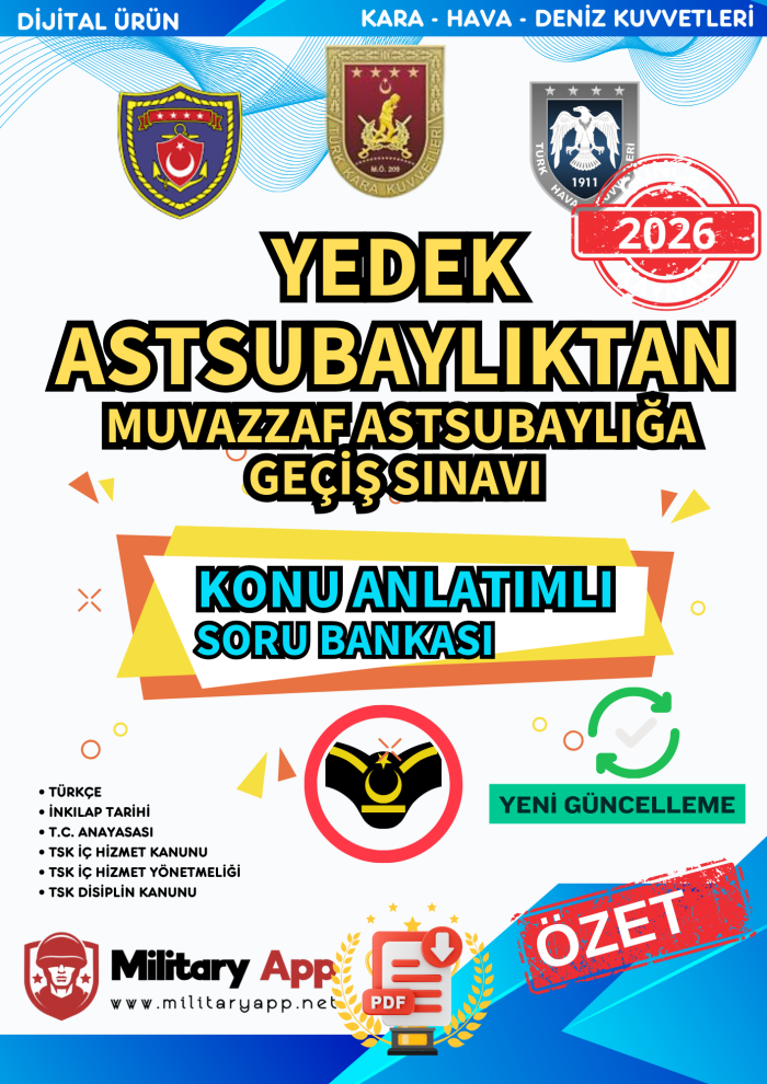 Yedek Astsubaylıktan muvazzaf astsubaylığa geçiş sınavı