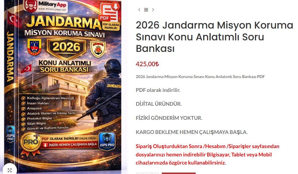 jandarma misyon koruma sınavı kitabı